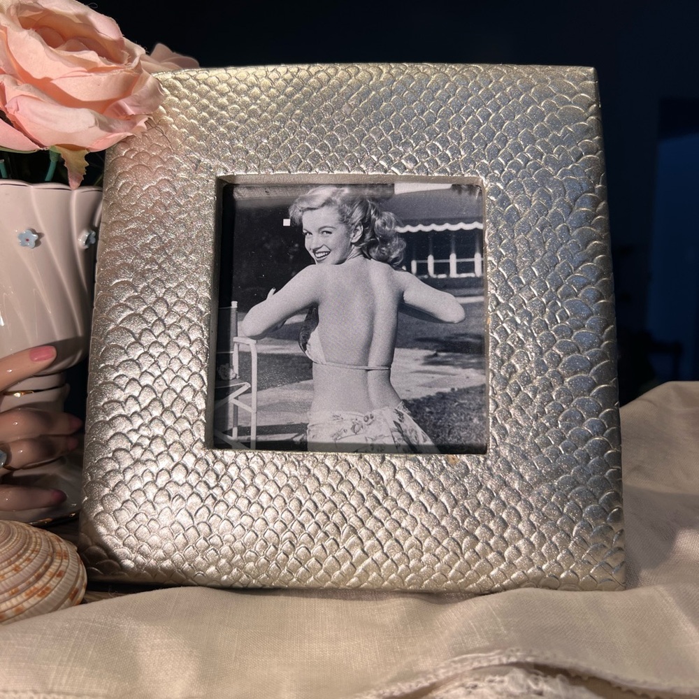Sophisticated Silver Textured Picture Frame with Marilyn cut out picture